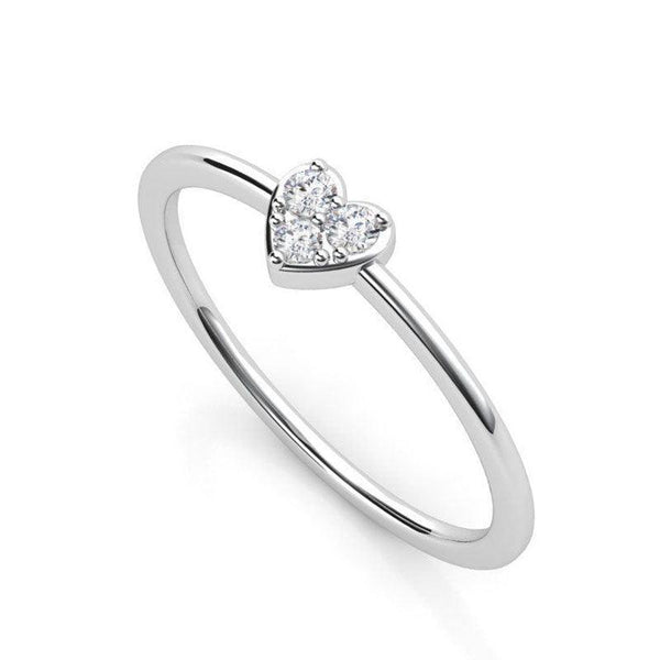 Obi - diamond heart ring in white gold or platinum. A perfect gift