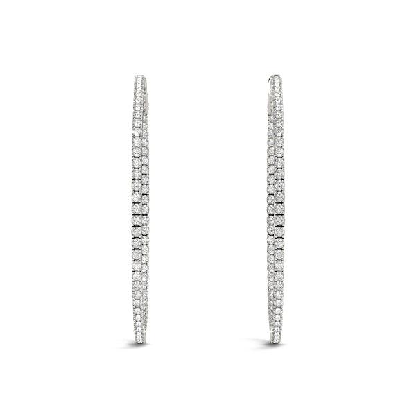 Olivia - Inside Out Diamond Hoop Earrings, White Gold