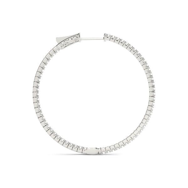 Olivia - Inside Out Diamond Hoop Earrings, White Gold