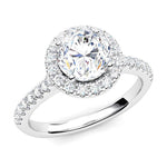 Paris Platinum - Round halo diamond engagement ring