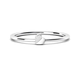 Small heart ring in 18ct white gold.  Petit heart ring from our Petit collection. Stack ring. 