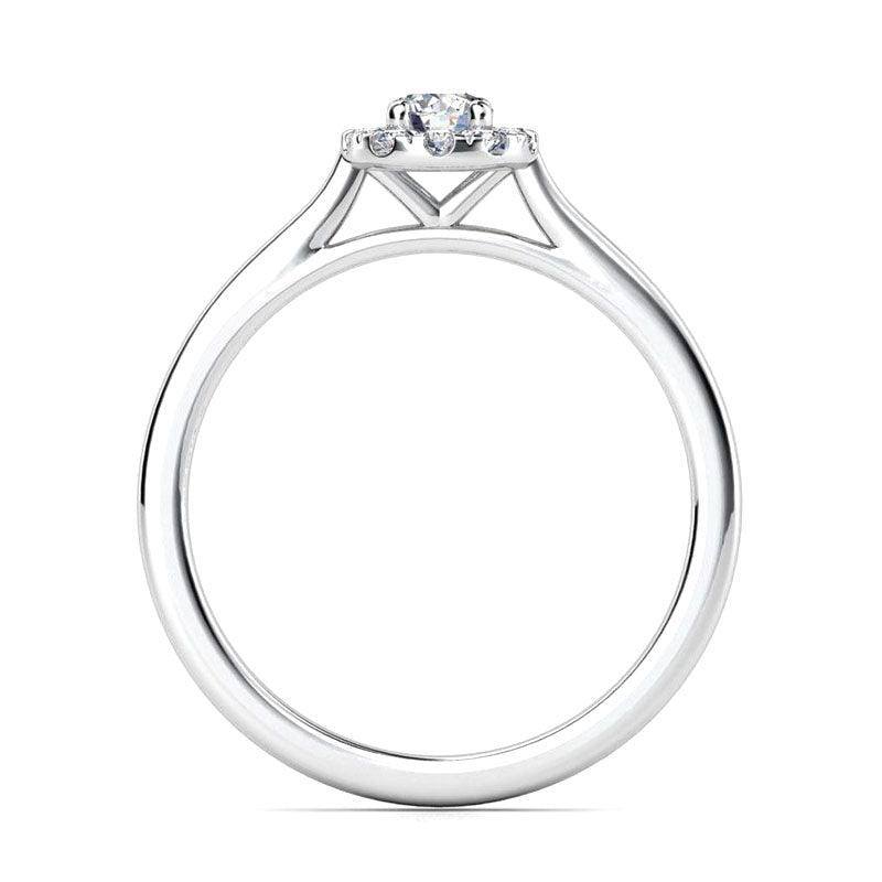 Petit halo diamond stack ring. Side view — view 4