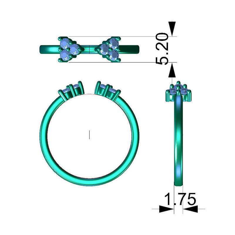 Polly diamond stackable ring measurements — view 5
