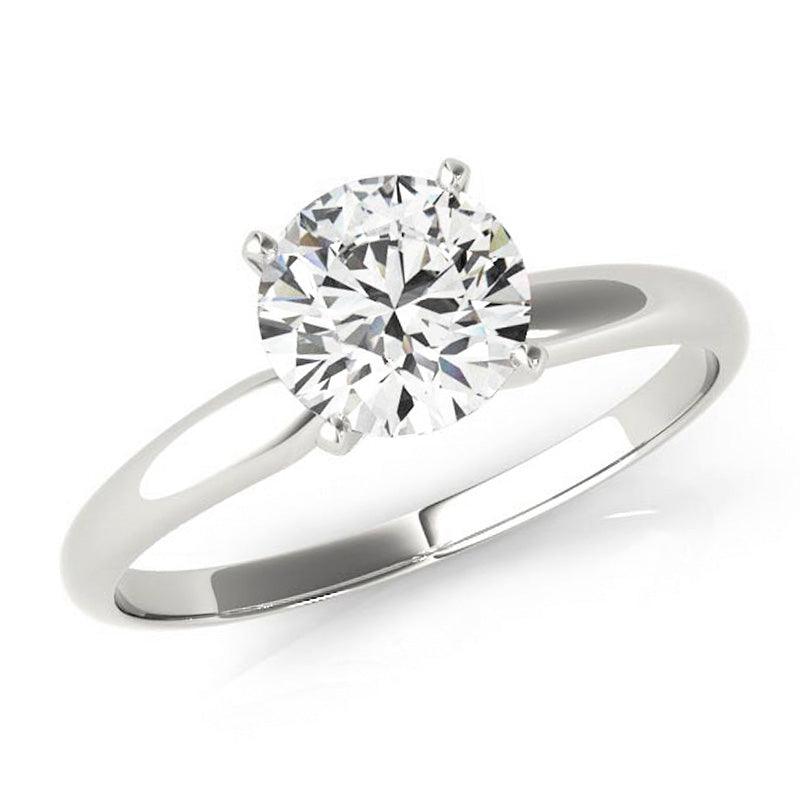 Promise in platinum - Round diamond 4 claw solitaire ring. — view 1