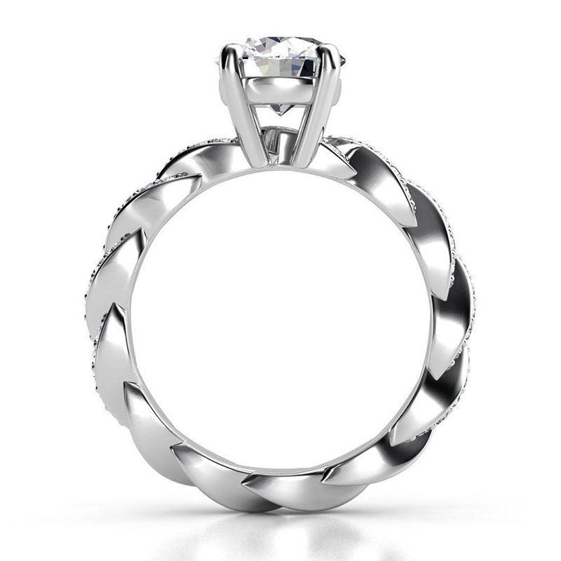 Quinn - Unique round diamond ring. Side view 3 — view 4