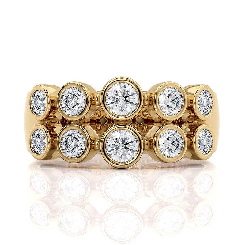Roxy - Diamond Dress Ring in Yellow Gold. 10 diamonds 0.60 carats. — view 1