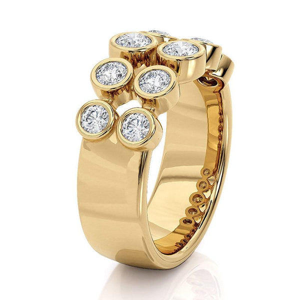 Roxy - Diamond Dress Ring in Yellow Gold. 10 diamonds 0.6 carats. Side View