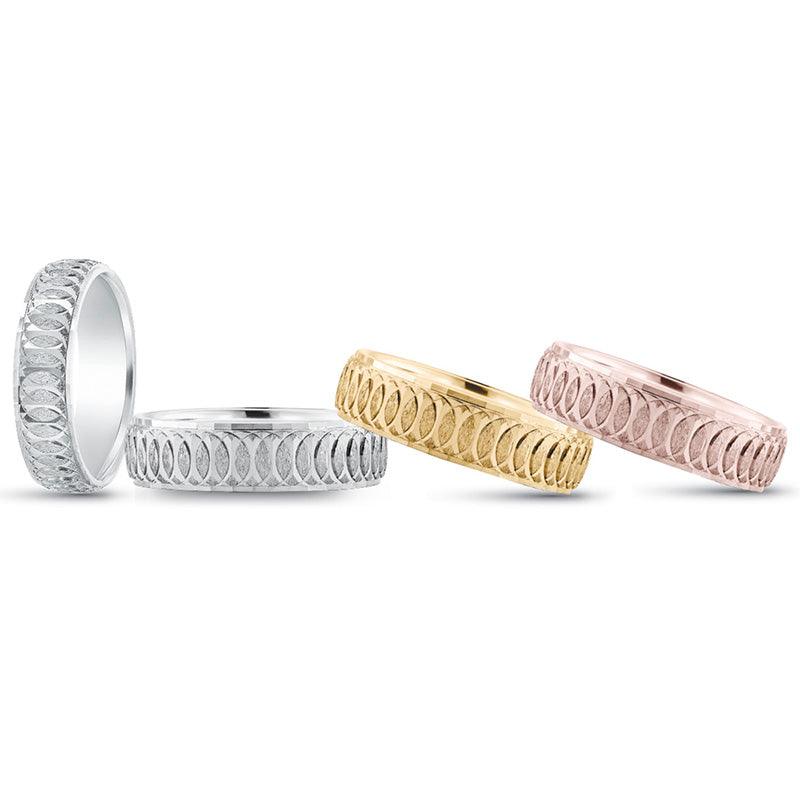 Rye - Unique Mens Wedding Ring. Available in White gold, yellow gold, rose gold and platinum. — view 1