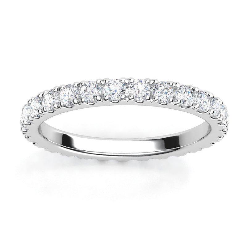 Saba - diamond wedding ring or anniversary ring. White gold or platinum. 0.90 carats