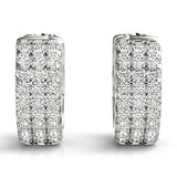 Sahara Diamond Earrings. Three Rows of Diamonds. 