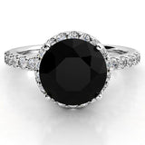 Sasha - Black diamond ring, top view