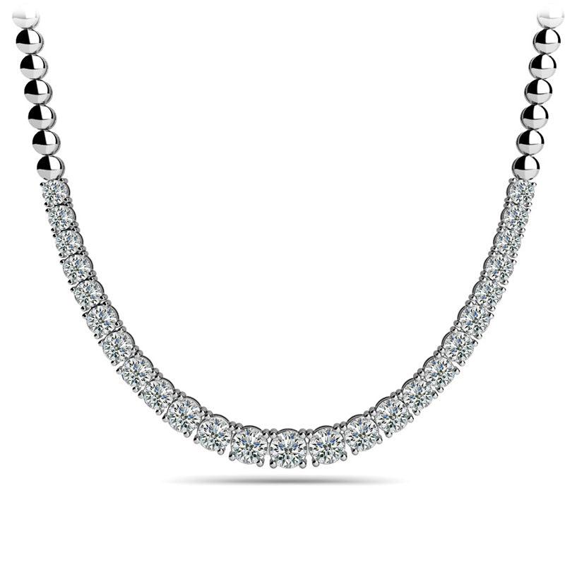 Scarlet - Graduated Diamond Necklace, White Gold or Platinum. 2 Carat — view 1