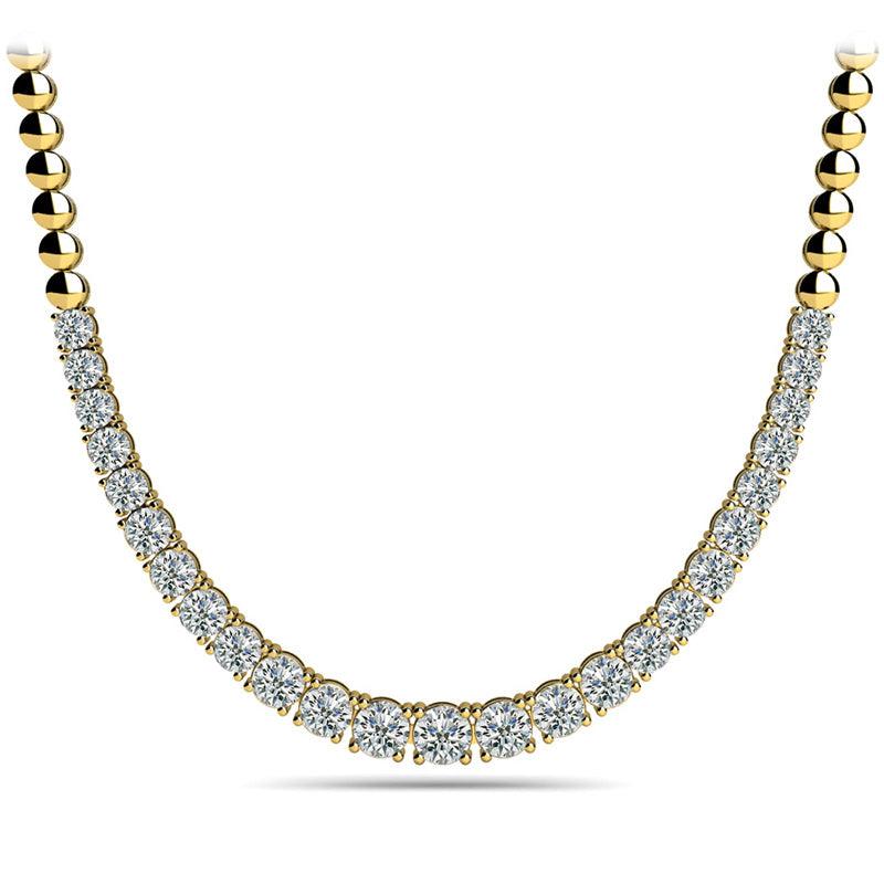 Scarlet - Graduated Diamond Necklace, Yellow Gold. 2 Carat