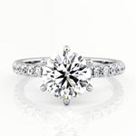 Scarlett - round diamond engagement ring. Centre 6 claw setting