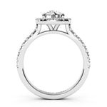 Serene Halo Diamond Engagement Ring - Side View
