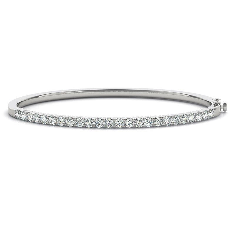Sicily - Diamond Bangle, White gold or platinum — view 1