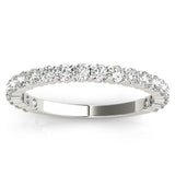 Skylar - Diamond wedding ring with diamonds 2/3 of the way down the band. White gold or platinum.