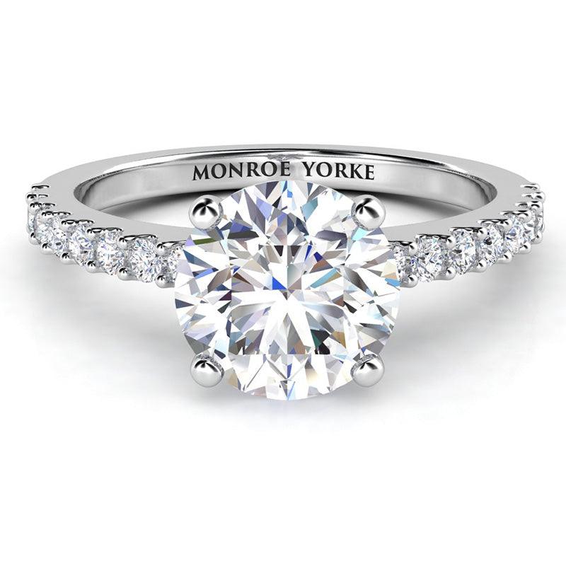White Gold and Diamond Engagement Ring - Spring — view 1