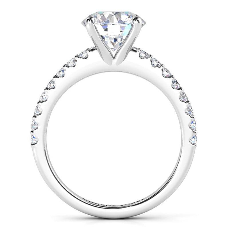Spring Diamond Ring side view showing the open centre setting. 18ct white gold — view 6