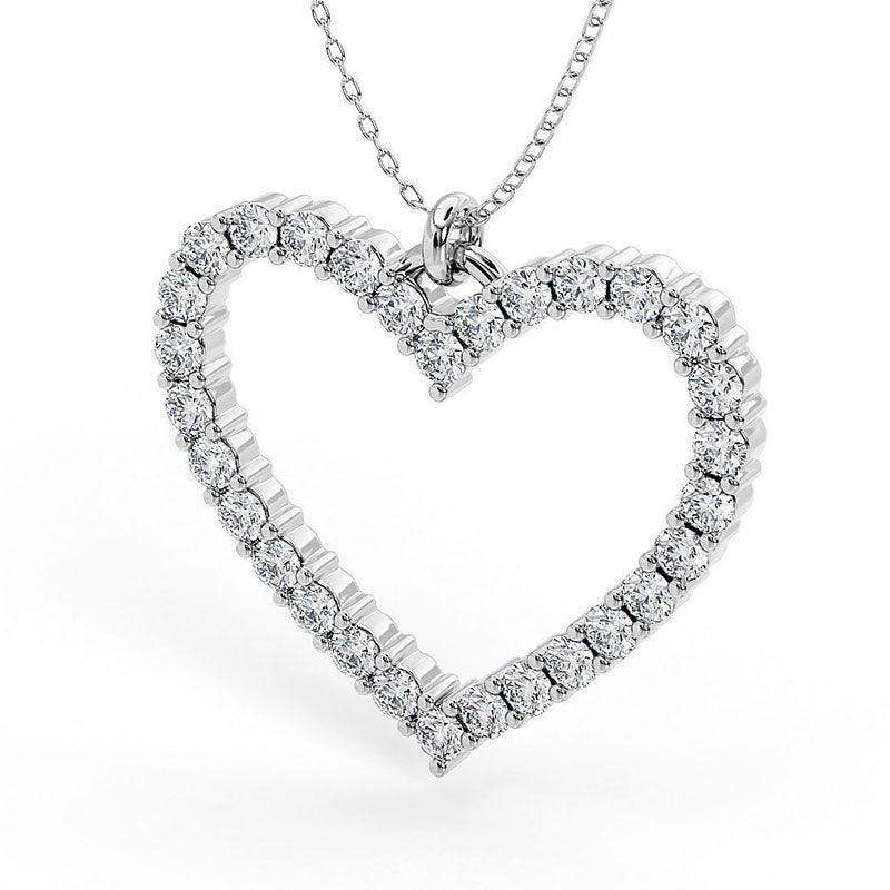 Thea - White Gold. Heart shaped diamond pendant. A Perfect gift for her. — view 4