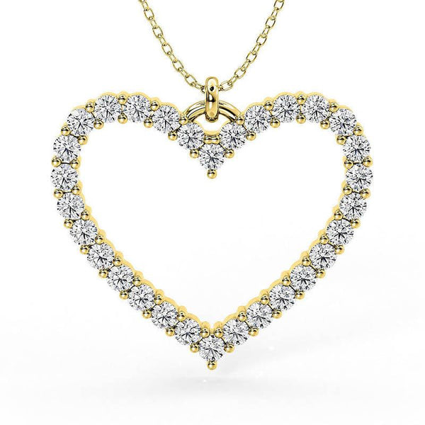Thea - diamond heart pendant in yellow gold