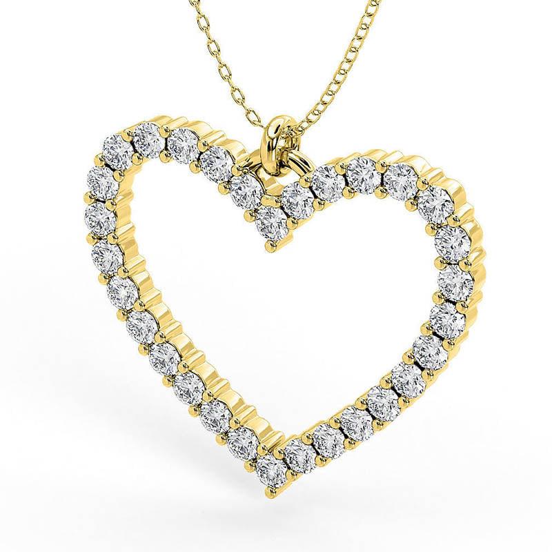 Beautiful heart pendant set with diamonds. 18ct gold. — view 3