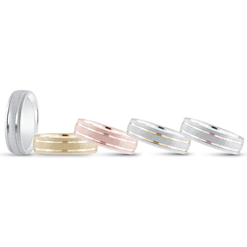 Torino- Men's two tone wedding band. Subtle Flair, Masterfully Crafted — view 1