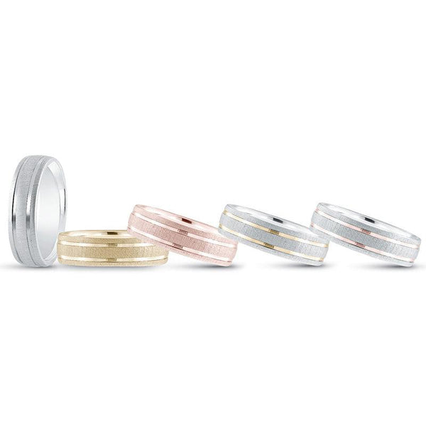 Torino- Men's two tone wedding band. Subtle Flair, Masterfully Crafted