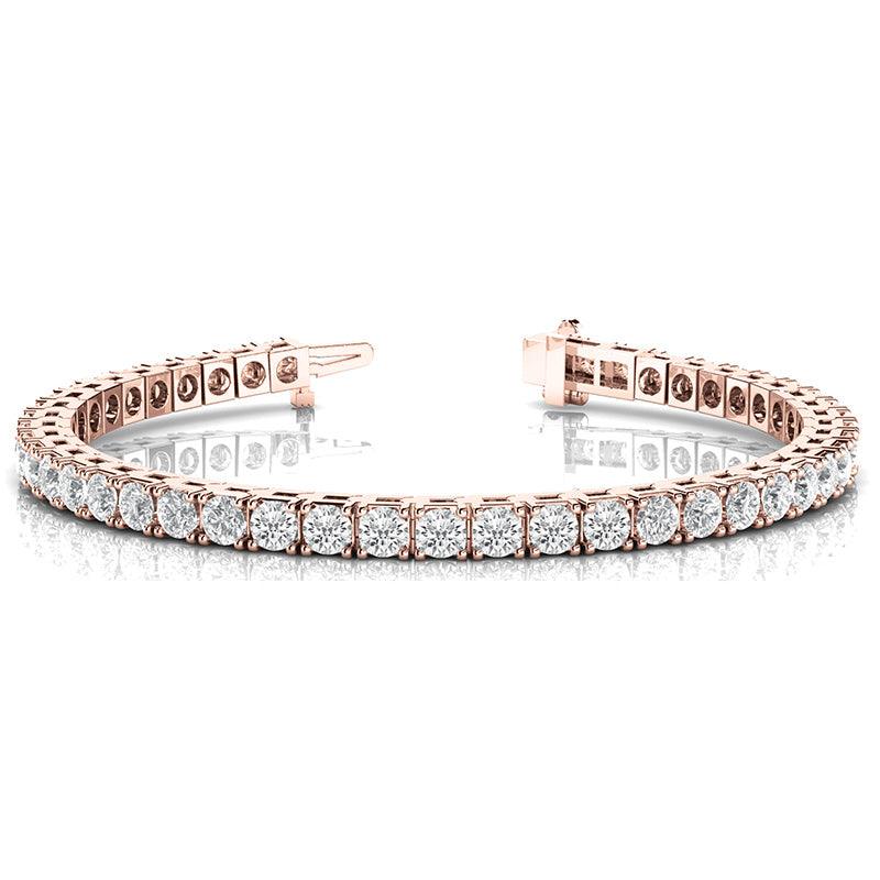 Vida - Round Diamond Round Diamond Tennis Bracelet, Rose gold