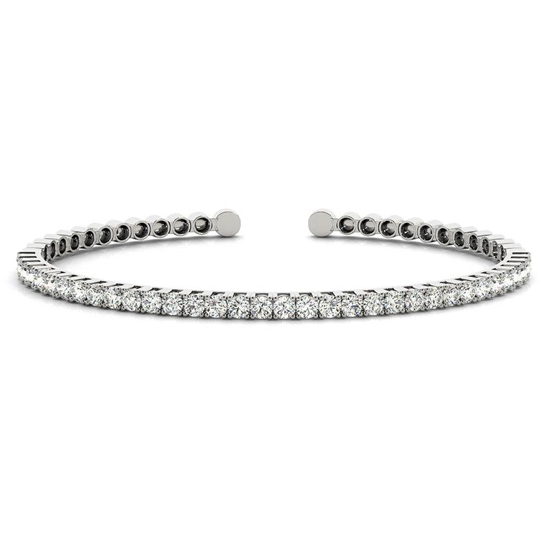 Vienna diamond bangle in white gold or platinum. — view 1
