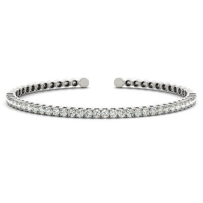 Vienna diamond bangle in white gold or platinum.