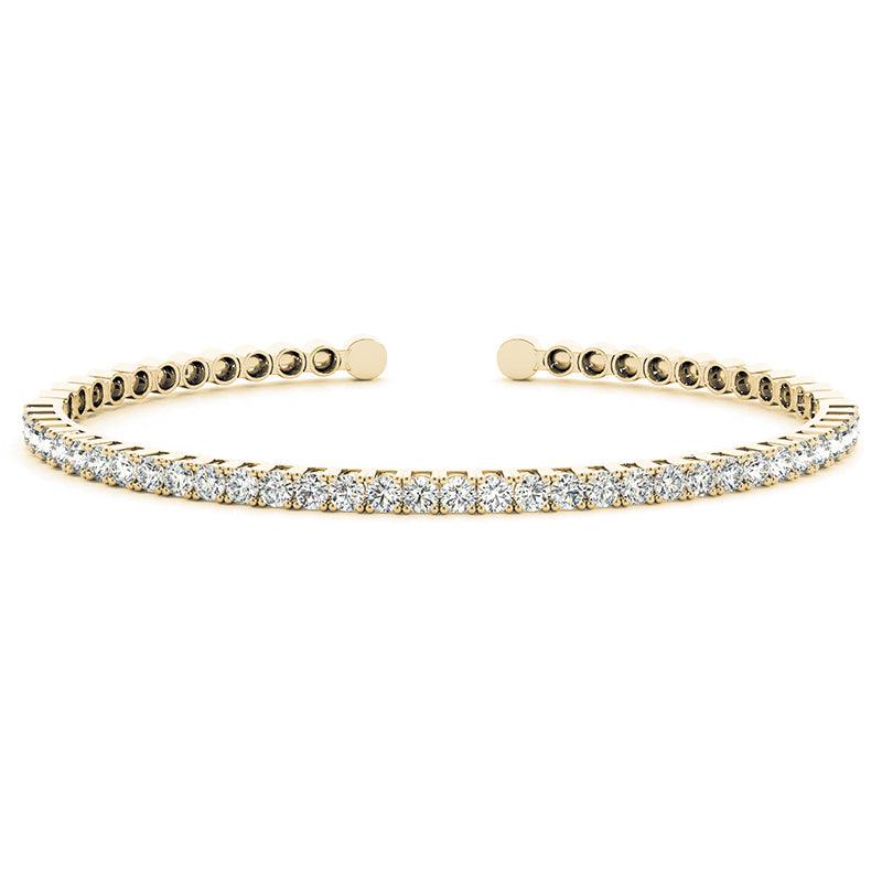 Vienna diamond bangle in yellow gold. — view 3