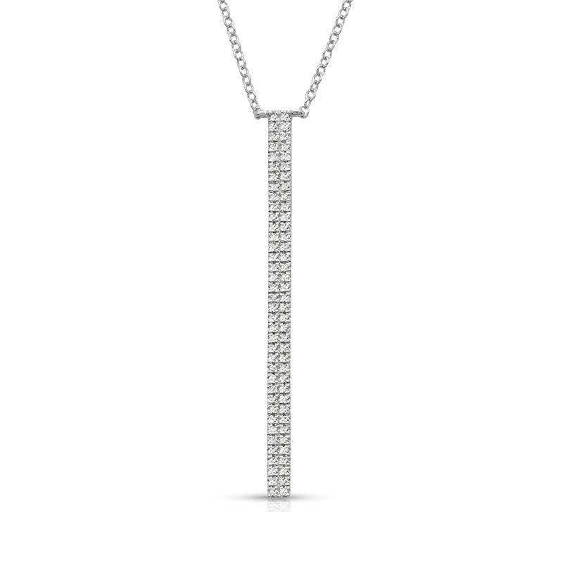 Zoe Diamond Line Pendant in White Gold — view 1