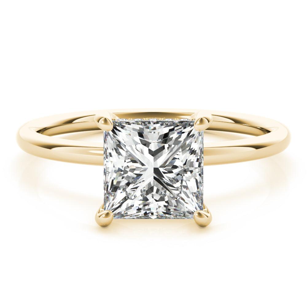 Jenna — Princess Cut Lab Grown Diamond Hidden Halo Engagement Ring — hand-finished lab grown engagement ring by Monroe Yorke Diamonds — view 7