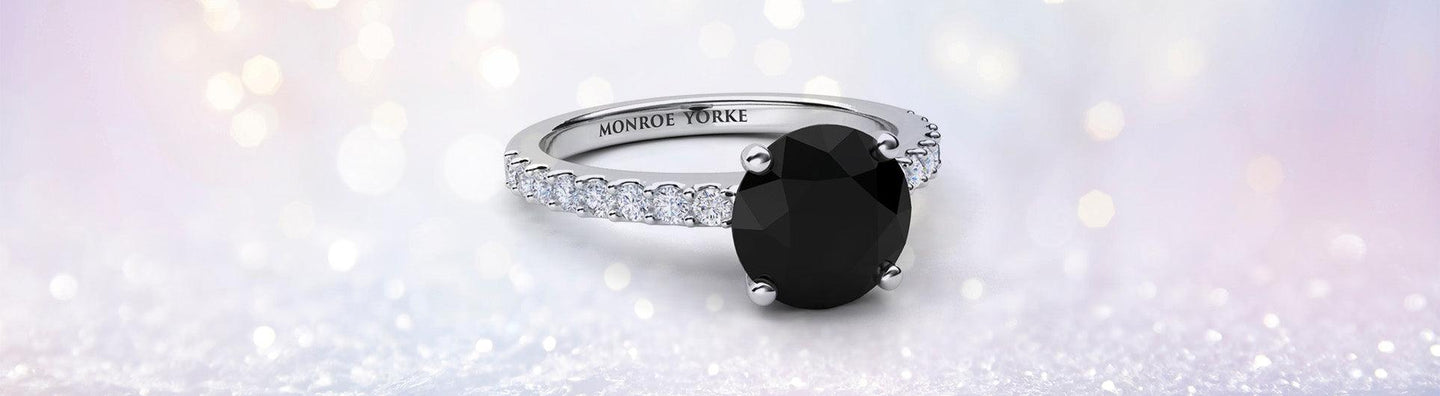 2.02 Carat Heart Shaped Black Diamond Engagement Ring 14K White Gold or  Rose Gold Filigree Unique