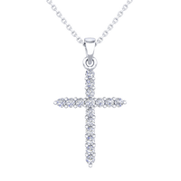 Diamond Cross Pendant - 0.25 Carats thumbnail 1
