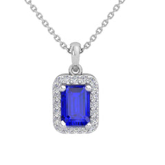 Dallas - Natural Blue Sapphire and Diamond Pendant - Monroe Yorke Diamonds