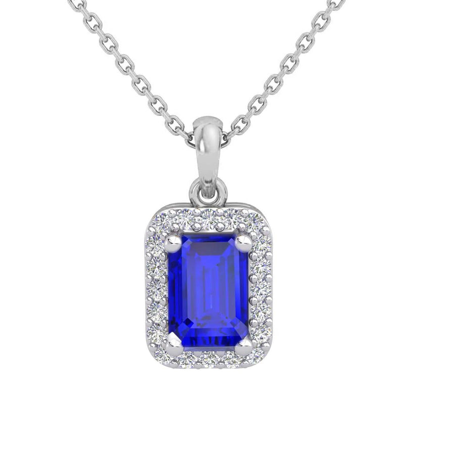 Dallas - Natural Blue Sapphire and Diamond Pendant