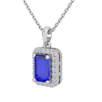 Dallas - Natural Blue Sapphire and Diamond Pendant thumbnail 2