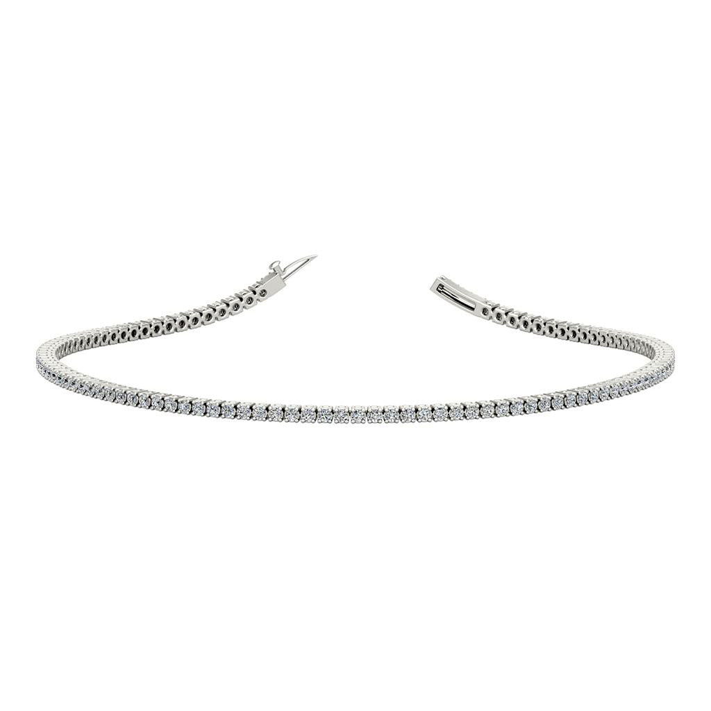 1.75 carat natural diamond tennis bracelet. created with white gold or platinum