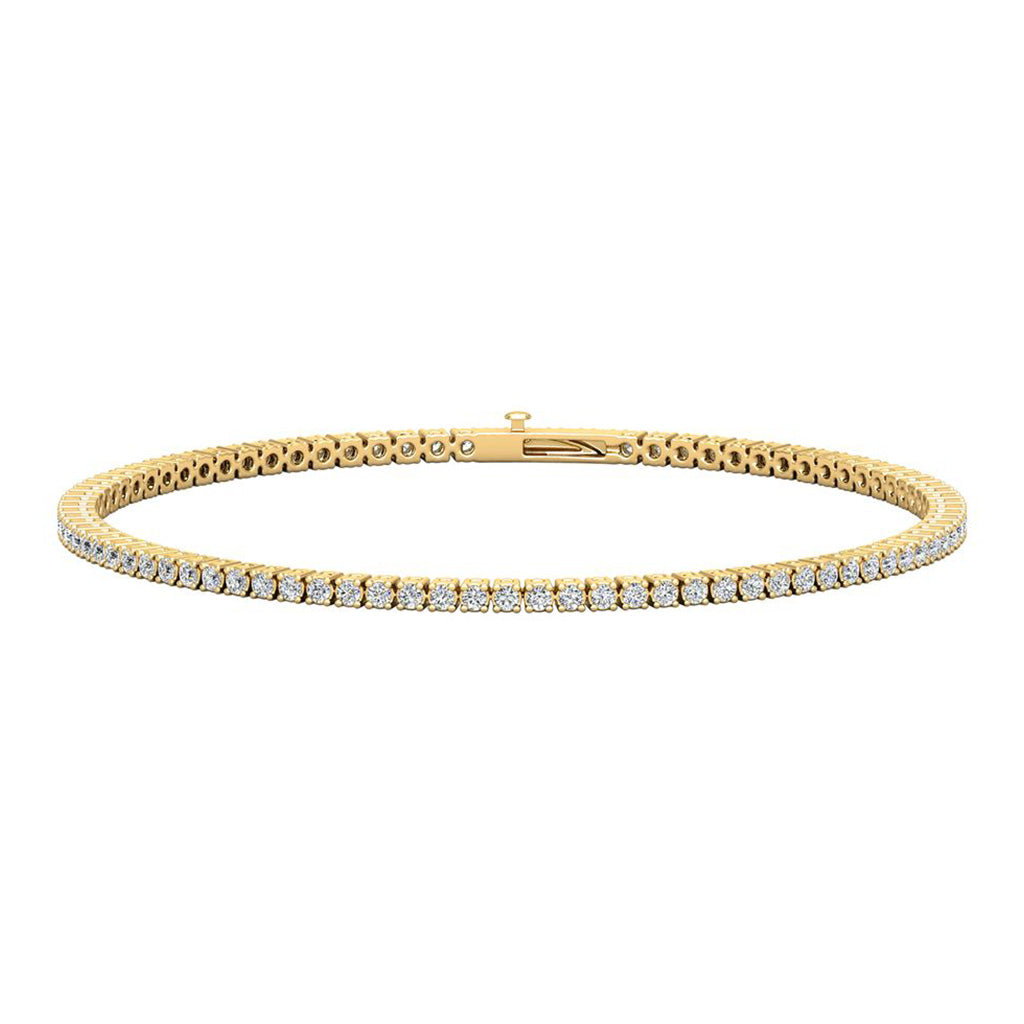gold tennis bracelet with 1.75 carats of natural diamonds 