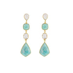 Sage Earrings - Moonstone, Amazonite & Quartz - Monroe Yorke Diamonds