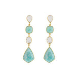 Sage Earrings - Moonstone, Amazonite & Quartz - Monroe Yorke Diamonds