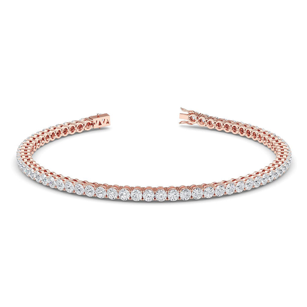 5 carat lab grown diamond tennis bracelet in rose gold