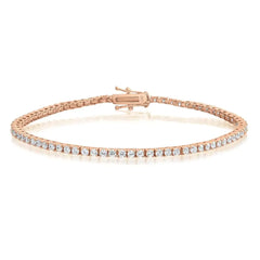 2.50 carat, 2mm rose gold Moissanite tennis bracelet 