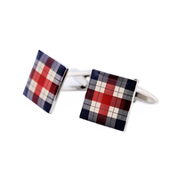 Tartan Pattern Enamel Square Cufflinks thumbnail 2