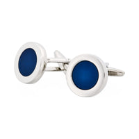 Dark Blue Round Enamel Cufflinks thumbnail 3
