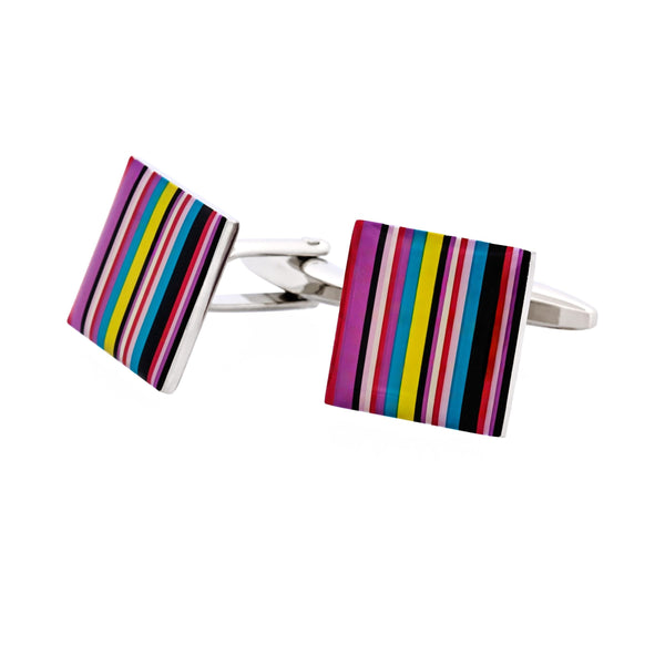 Rhodium Multi Stripe Enamel