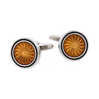 Brown & Black Epoxy Round Cufflinks thumbnail 1
