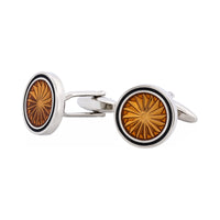 Brown & Black Epoxy Round Cufflinks thumbnail 3
